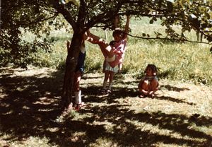 木と子供